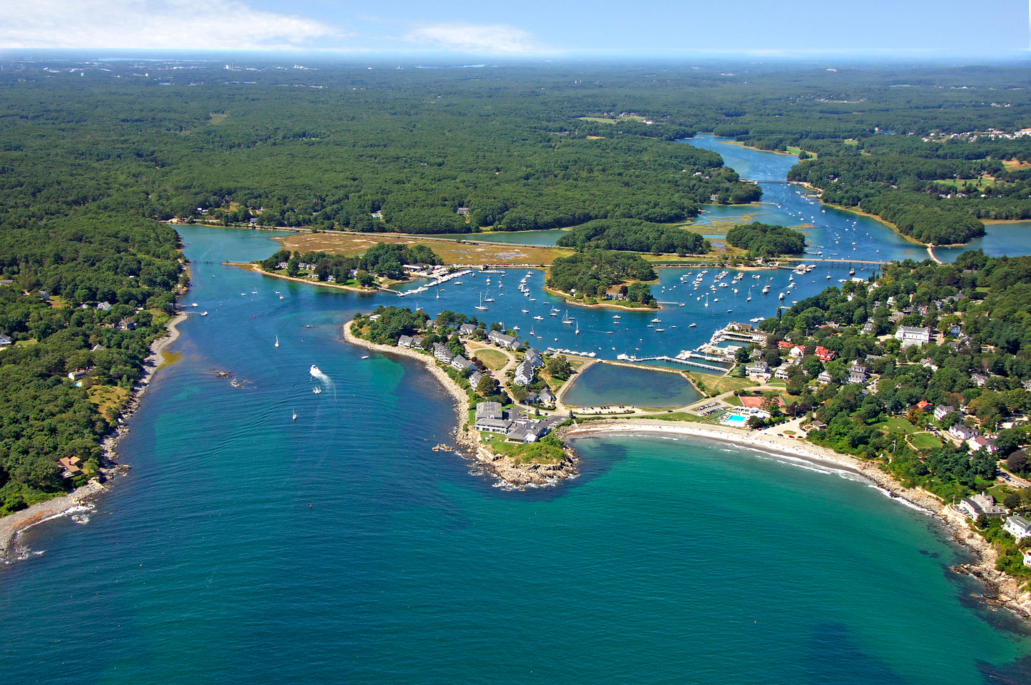 view of harbor boats in york harbor