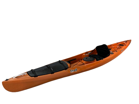 Surf Ski Inspired Sit-on-Top Touring Kayak for Paddlers 150-275 lbs | Swell Scupper 14 - rental
