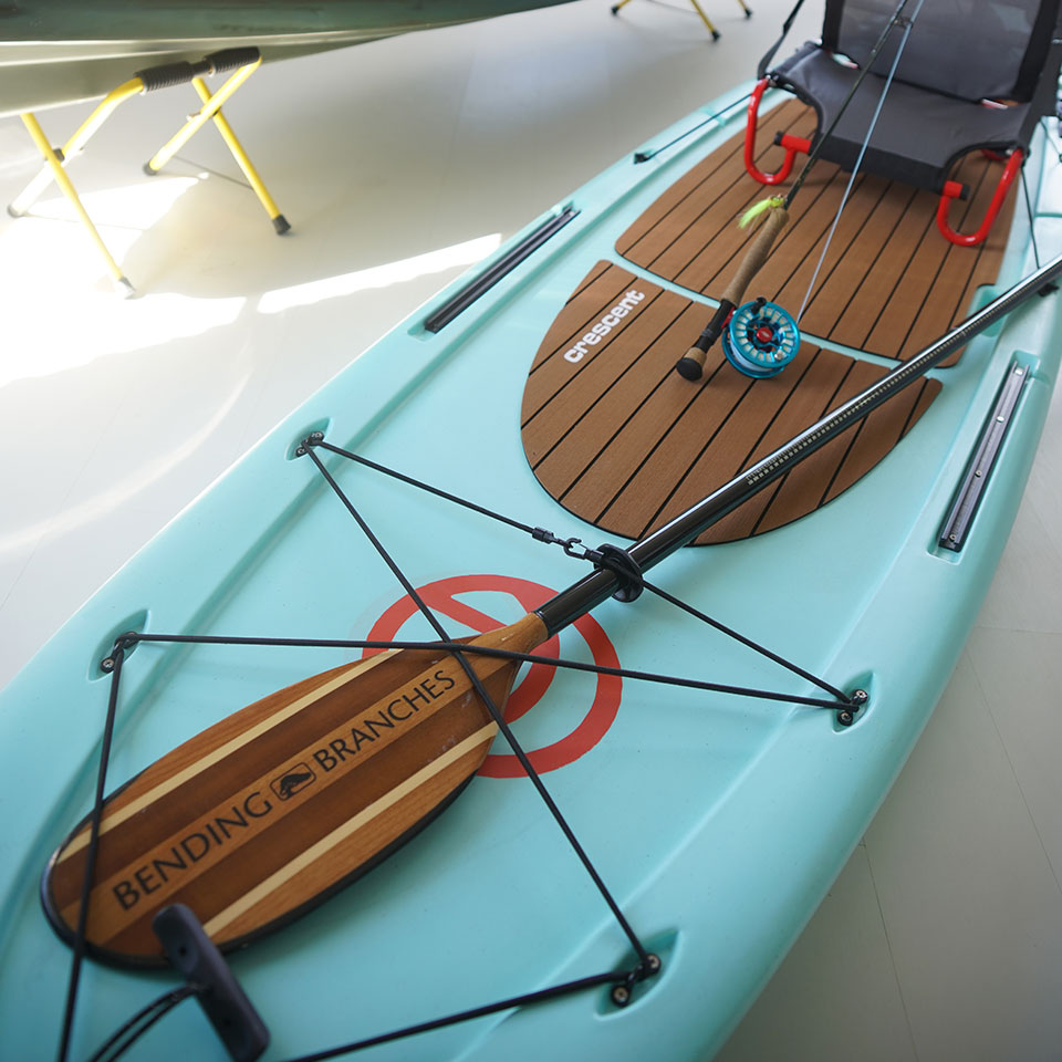 sup+ with seat fly fishing rod